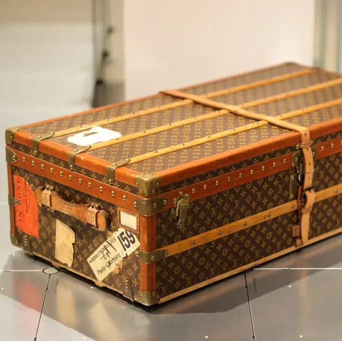 Trunk from 1920s by louis vuitton is seen during the news photo 1669047535